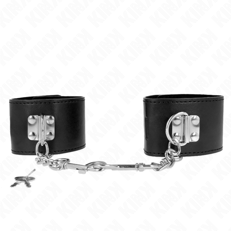 Alternative view of KINK - WRIST RESTRAINTS WITH PADLOCK CLOSURE BLACK ADJUSTABLE 16-23 CM X 5.5 CM