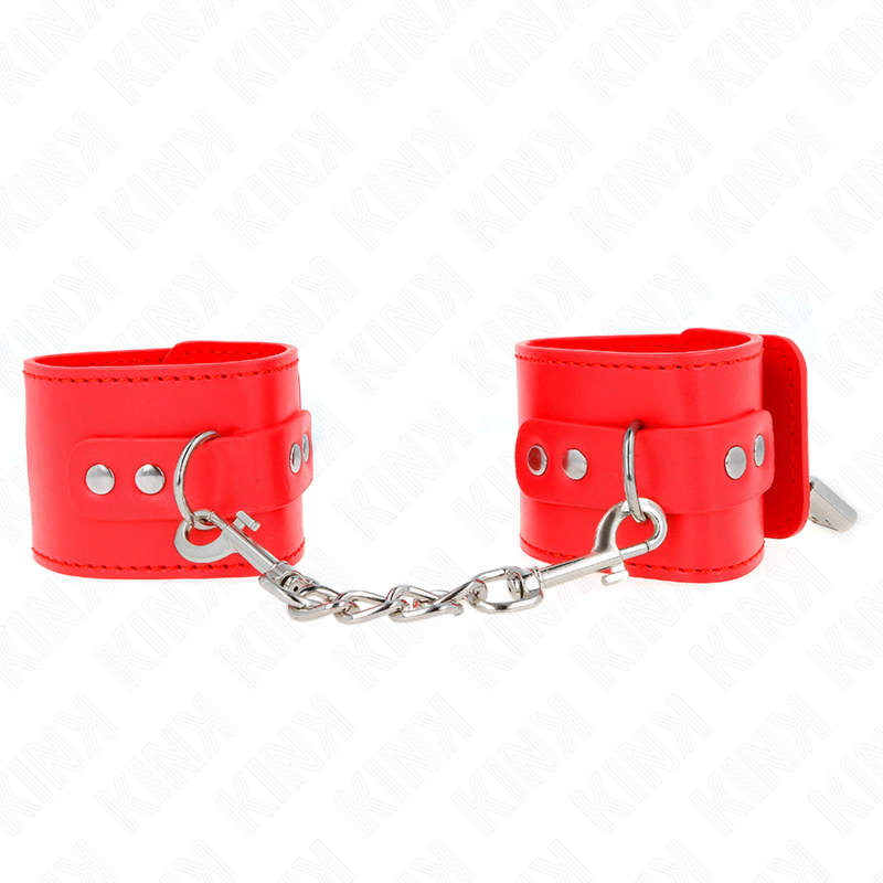 Alternative view of KINK - WRIST RESTRAINTS WITH PADLOCK CLOSURE RED ADJUSTABLE 16-23 CM X 5.5 CM