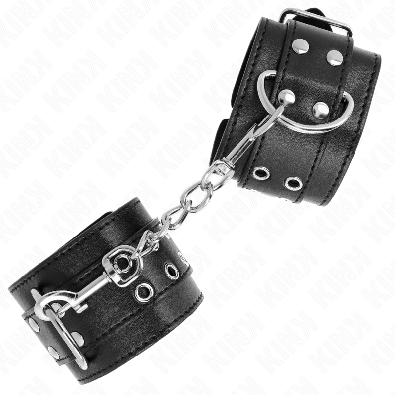 KINK - DOUBLE BUCKLE WRIST RESTRAINTS BLACK ADJUSTABLE 19-26 CM - Bild 3