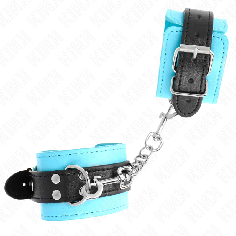 Alternative view of KINK - HOOK WRIST RESTRAINTS BLUE FUR LINED ADJUSTABLE 20-28 CM X 5.5 CM