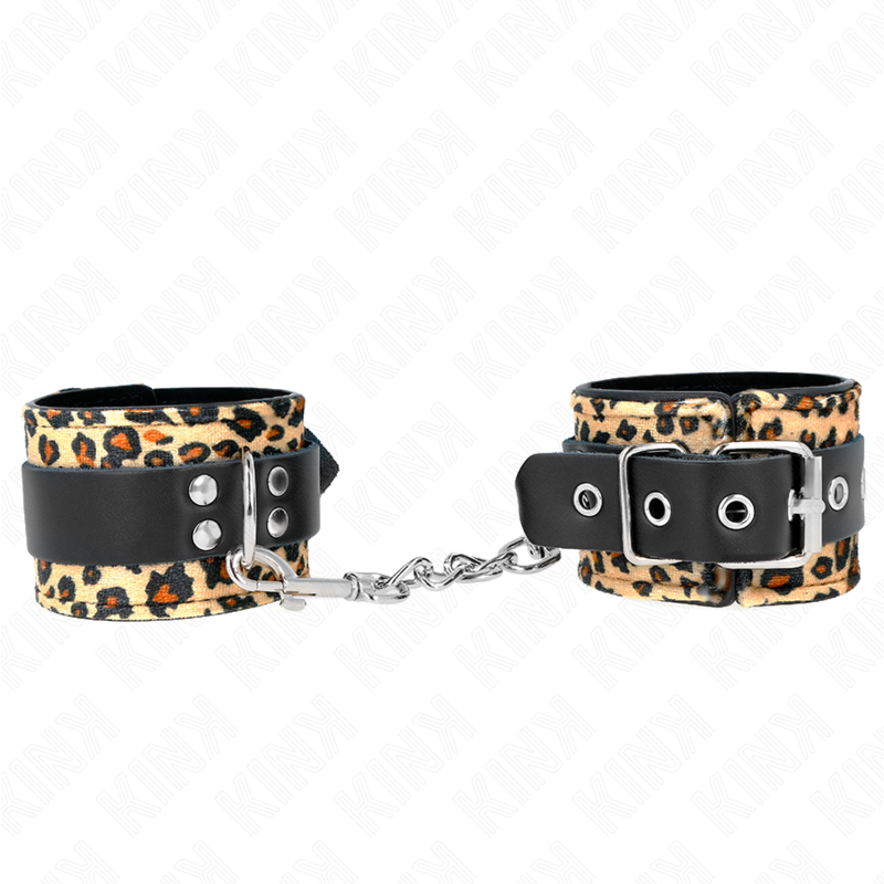 Alternative view of KINK - LEOPARD REAL LEATHER WRIST RESTRAINT ADJUSTABLE 18-29 CM X 5.5 CM