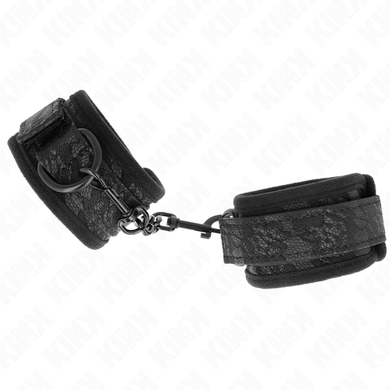 KINK - DARK LACE COVERED WRIST CUFFS NEOPRENE ADJUSTABLE BLACK 20-29 CM X 5 CM - Bild 4