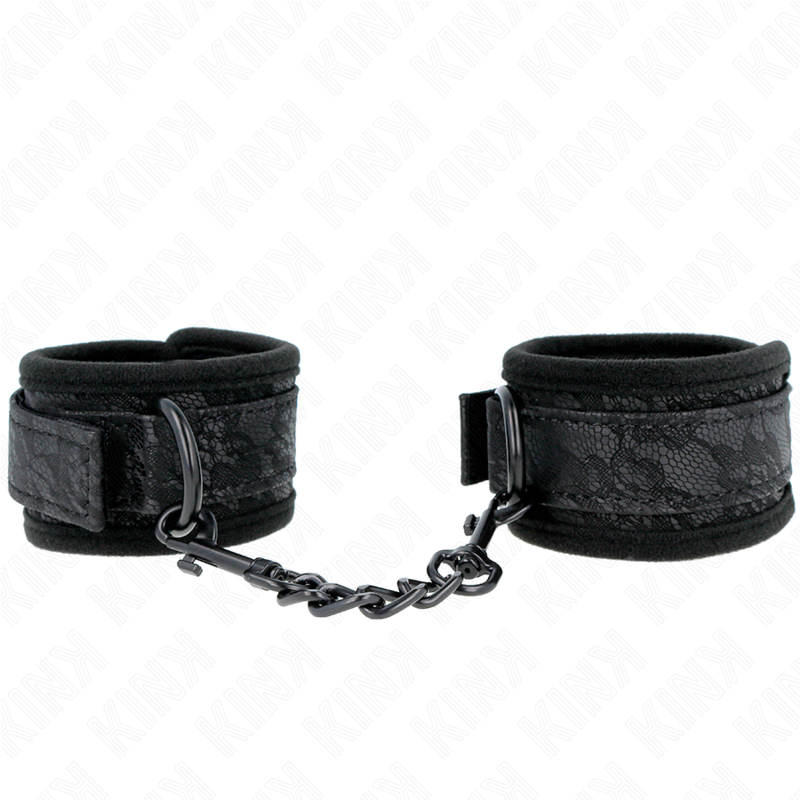 KINK - DARK LACE COVERED WRIST CUFFS NEOPRENE ADJUSTABLE BLACK 20-29 CM X 5 CM - Bild 3