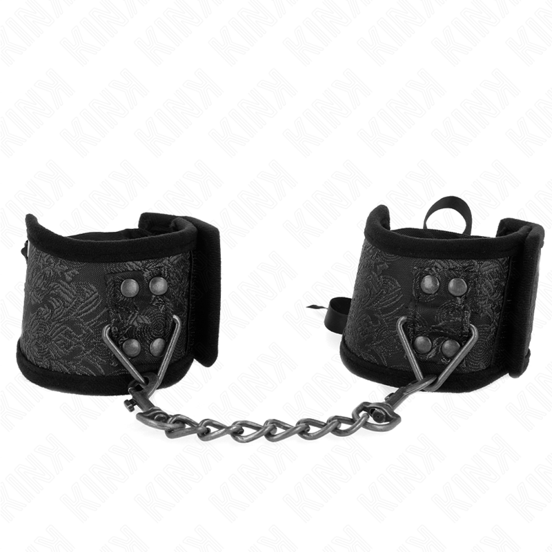 Alternative view of KINK - SCANDAL WRIST RESTRAINTS BLACK LACE DETAILS 24.5 CM X 6.5 CM