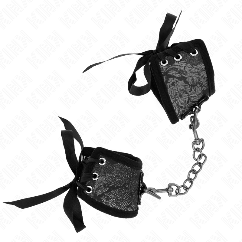 KINK - SCANDAL WRIST RESTRAINTS BLACK LACE DETAILS 24.5 CM X 6.5 CM - Bild 3