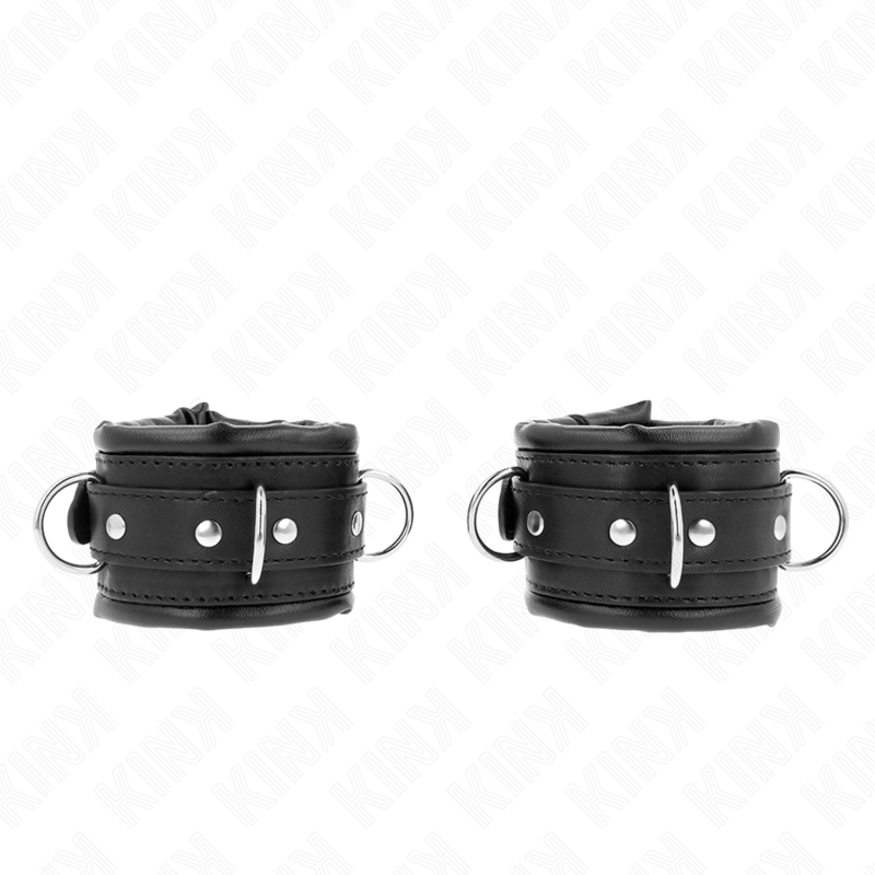 Alternative view of KINK - HEAVY WRIST RESTRAINTS WITH BLACK FUR LINED ADJUSTABLE 20-30 CM X 6 CM