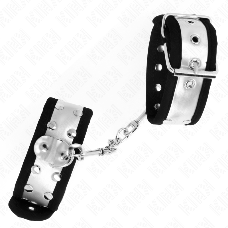 KINK - THIN WRIST RESTRAINTS BLACK / SILVER 30 X 4 CM - Bild 3