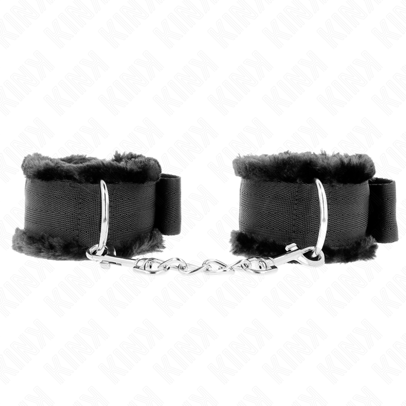Alternative view of KINK - FURRY LINED WRIST RESTRAINTS BLACK ADJUSTABLE 17-31 CM X 7 CM