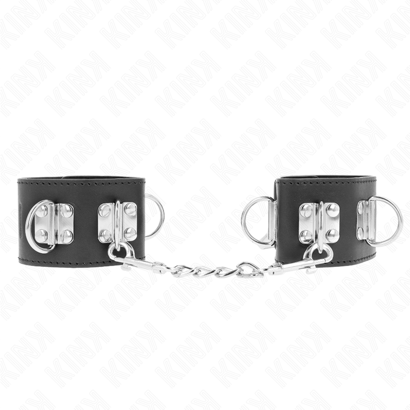Alternative view of KINK - MULTIPOSITION WRIST RESTRAINTS WITH PADLOCK CLOSURE BLACK ADJUSTABLE 16-23 CM X 5.5 CM