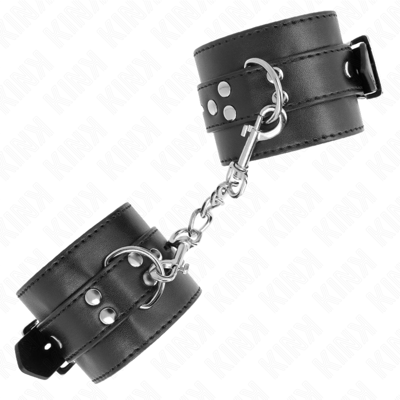 KINK - WRIST RESTRAINTS BLACK WITH BLACK BELT ADJUSTABLE 17-28 CM X 6 CM - Bild 3