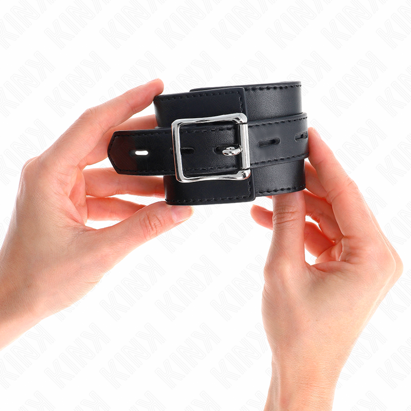 KINK - WRIST RESTRAINTS BLACK WITH BLACK BELT ADJUSTABLE 17-28 CM X 6 CM - Bild 4