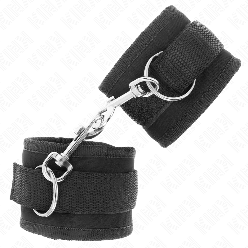KINK - NYLON BIND HOOK&LOOP WRIST RESTRAINTS BLACK MODEL 2 ADJUSTABLE 18-35 CM X 6 CM - Bild 3