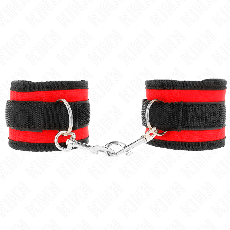 Alternative view of KINK - NYLON BIND HOOK&LOOP WRIST RESTRAINTS RED-BLACK MODEL 2 ADJUSTABLE 18-35 CM X 6 CM