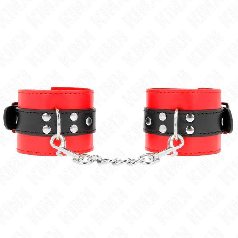 Alternative view of KINK - WRIST RESTRAINTS RED WITH BLACK BELT ADJUSTABLE 17-28 CM X 6 CM