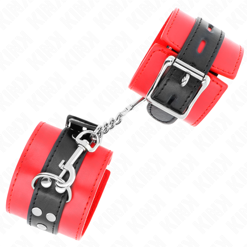 KINK - WRIST RESTRAINTS RED WITH BLACK BELT ADJUSTABLE 17-28 CM X 6 CM - Bild 3