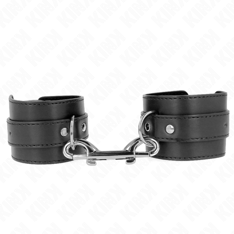 Alternative view of KINK - WRIST RESTRAINTS-SINGLE RIVET ROW AND BIG BUCKLE BLACK ADJUSTABLE 17-28 CM X 5 CM