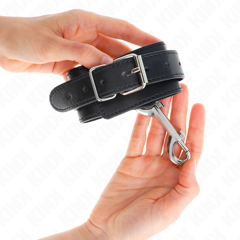 KINK - WRIST RESTRAINTS-SINGLE RIVET ROW AND BIG BUCKLE BLACK ADJUSTABLE 17-28 CM X 5 CM - Bild 4