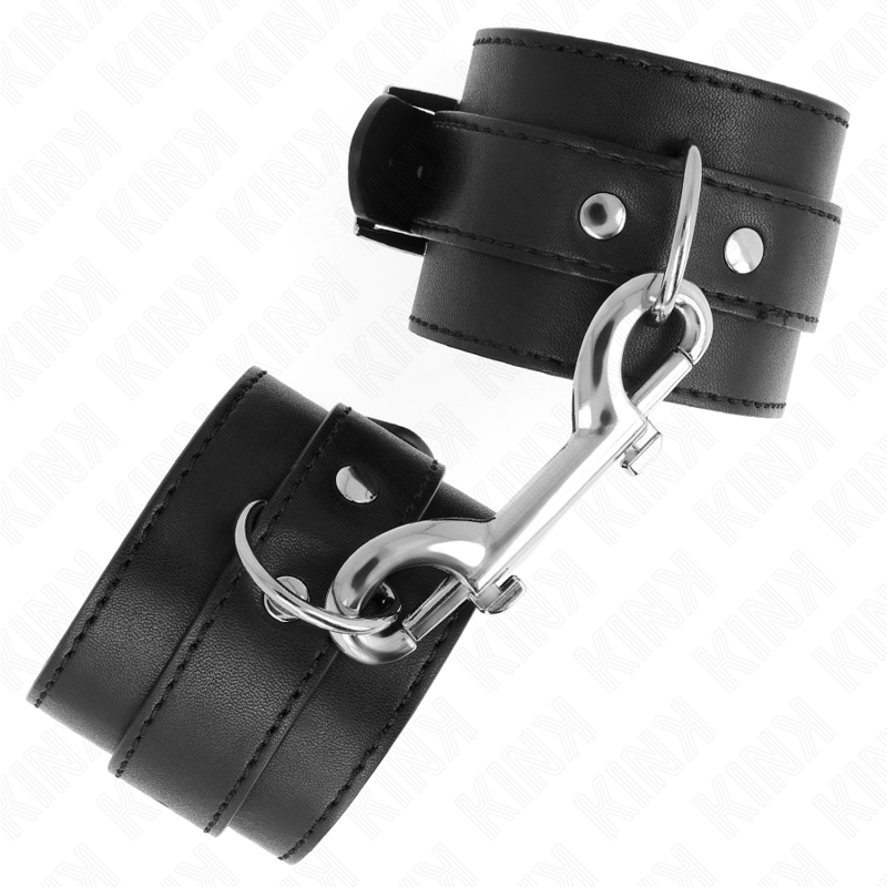 KINK - WRIST RESTRAINTS-SINGLE RIVET ROW AND BIG BUCKLE BLACK ADJUSTABLE 17-28 CM X 5 CM - Bild 3