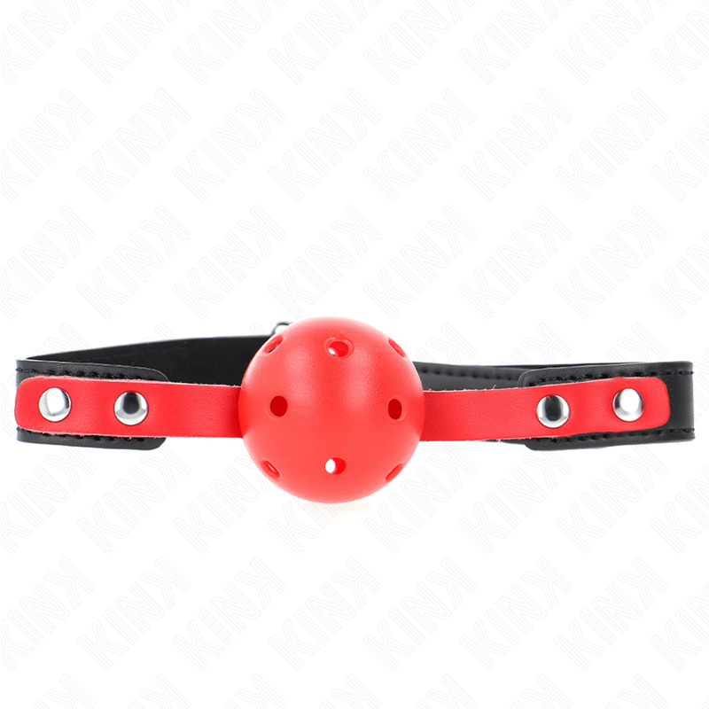 Alternative view of KINK - RED HOLLOW HARD BALL 4 CM GAG BLACK STRAP 60 x 2 CM ADJUSTABLE 37-52 CM