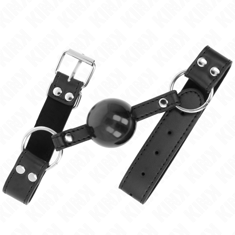 Alternative view of KINK - SOFT AND SOLID BALL 4 CM GAG WITH LEATHERETTE STRAP 62 x 2.5 CM ADJUSTABLE 42-58 CM