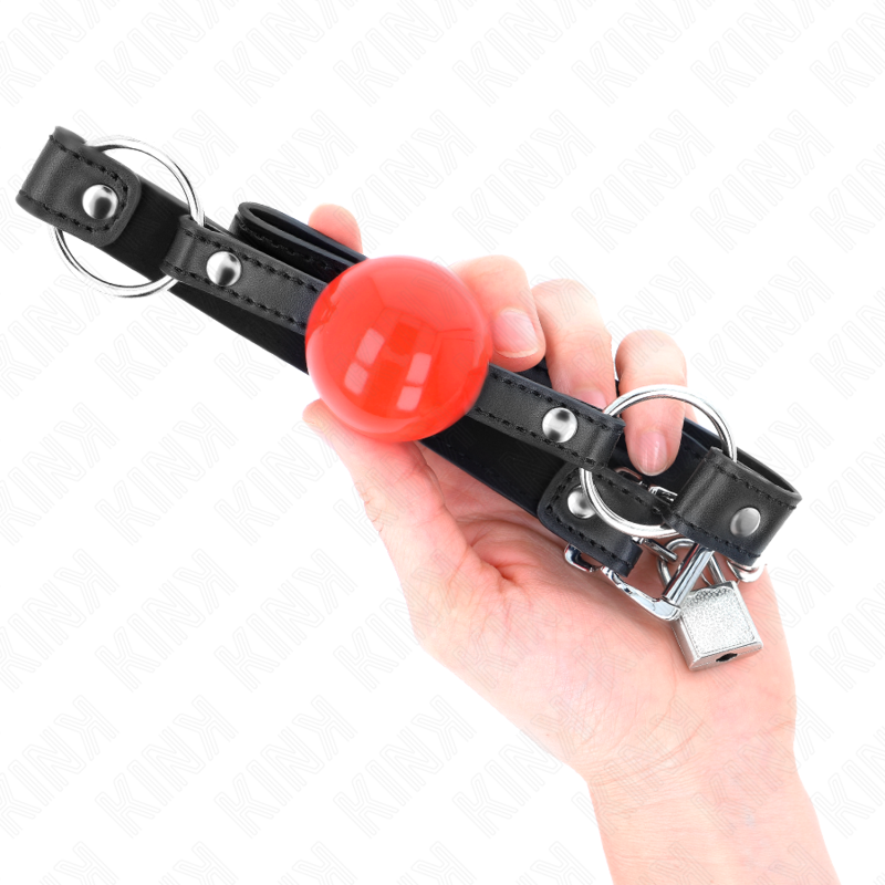 KINK - BALL 4 CM GAG WITH LOCK RED BALL BLACK STRAP 60 x 2 CM - Bild 4