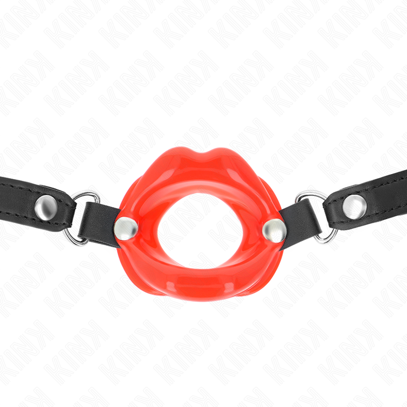 Alternative view of KINK - LIP 8 CM GAG WITH RED LEATHERETTE STRAP 63 x 2 CM ADJUSTABLE 39-58 CM