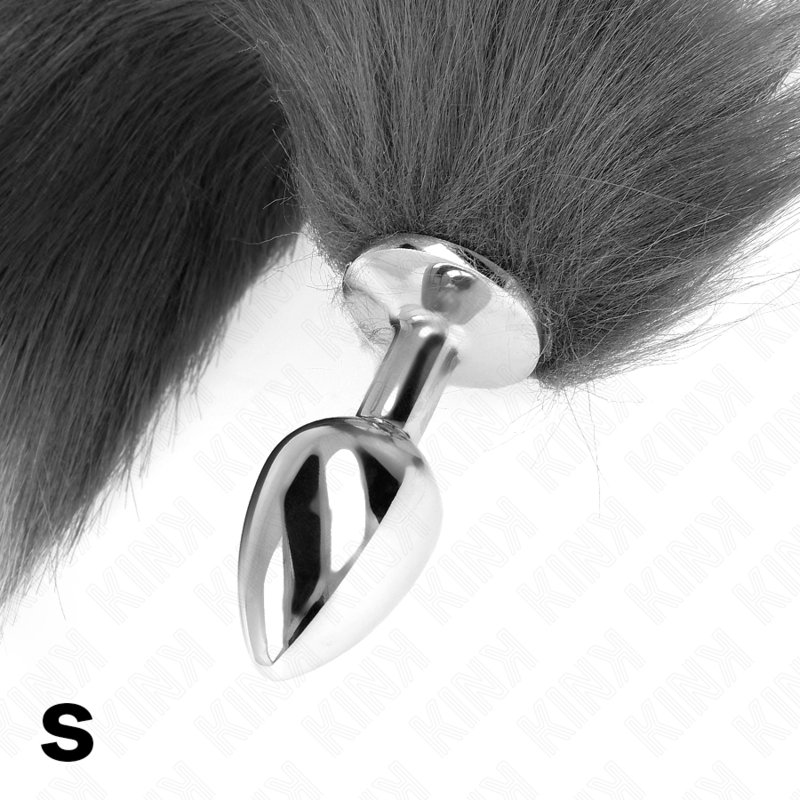 KINK - ANAL PLUG SIZE S 7 X 3 CM WITH SYNTHETIC TAIL 40 CM GREY AND WHITE - Bild 4