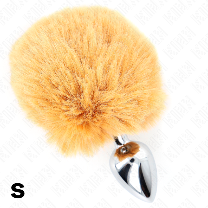 KINK - STAINLESS STEEL PLUG 7 x 3 CM WITH BEIGE FAUX FUR RABBIT TAIL 8 CM - Bild 4