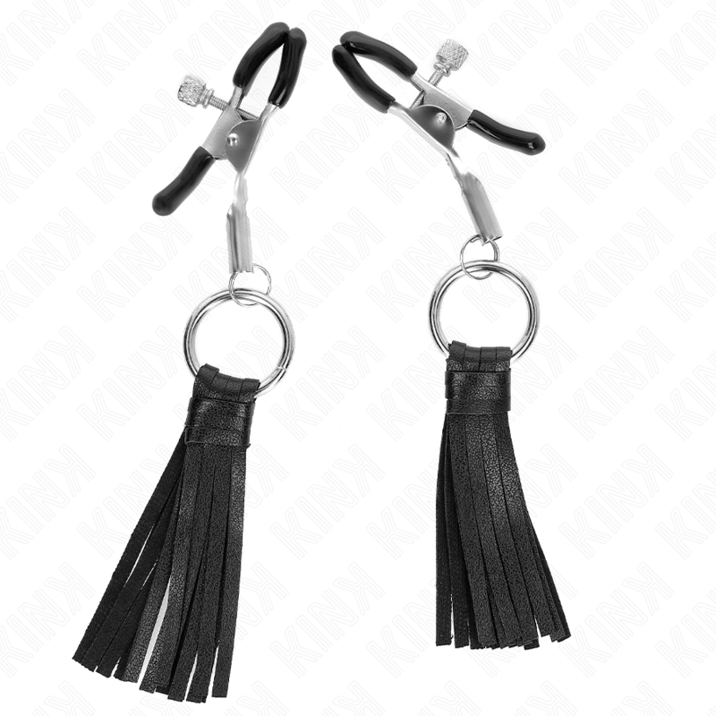 KINK - LEATHERETTE TASSEL NIPPLE CLAMPS 6 CM - Bild 3