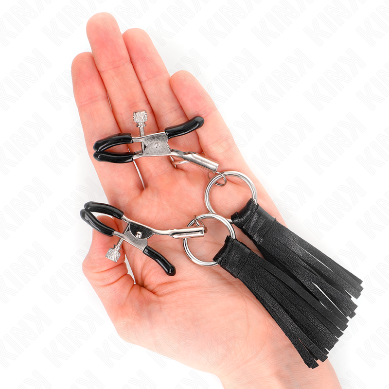 KINK - LEATHERETTE TASSEL NIPPLE CLAMPS 6 CM - Bild 4