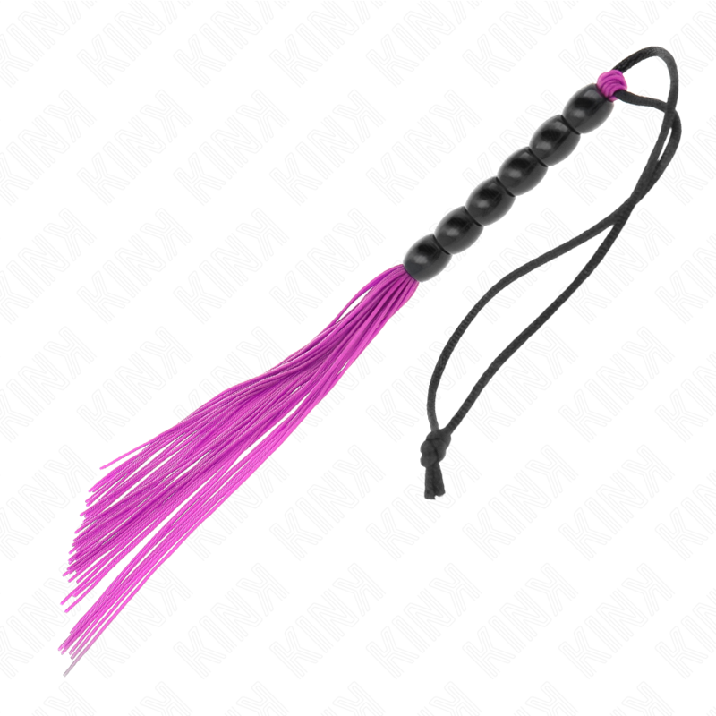 KINK - MINI SILICONE WHIP WITH 6 PURPLE BEADS 26 CM - Bild 3