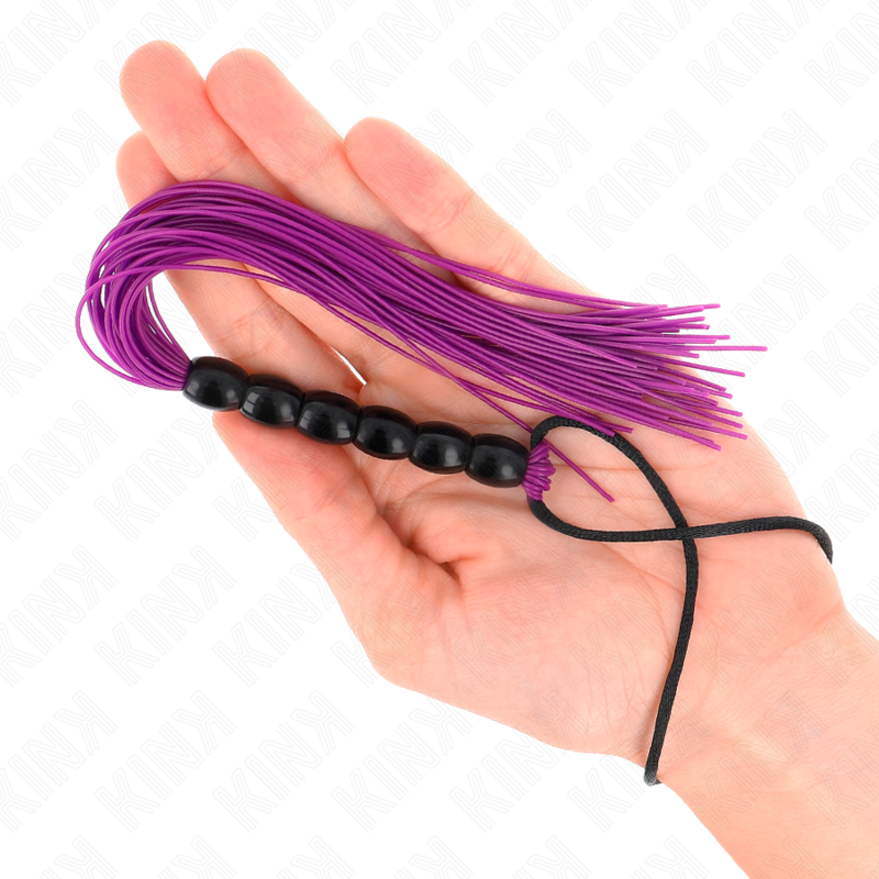 KINK - MINI SILICONE WHIP WITH 6 PURPLE BEADS 26 CM - Bild 5