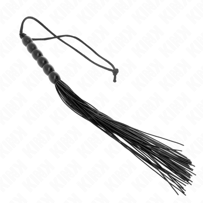 KINK - MINI SILICONE WHIP WITH 6 BLACK BEADS 26 CM - Bild 3