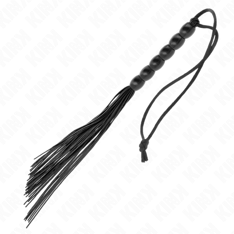 KINK - MINI SILICONE WHIP WITH 6 BLACK BEADS 26 CM - Bild 5