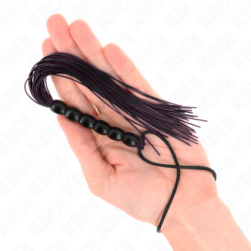 KINK - MINI SILICONE WHIP WITH 6 BLACK BEADS 26 CM - Bild 4