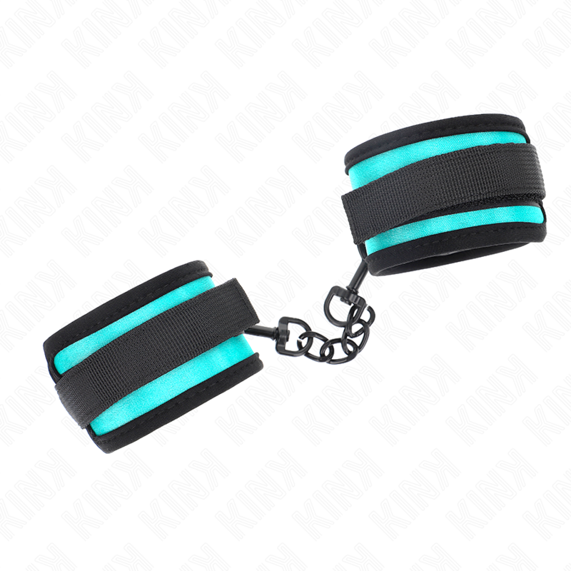 KINK - HOOK AND LOOP NYLON BIND WRIST RESTRAINTS BLACK-BLUE ADJUSTABLE 18-32 CM X 5 CM - Bild 3