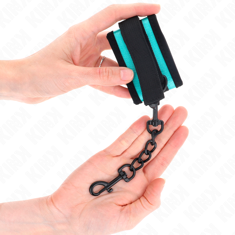 KINK - HOOK AND LOOP NYLON BIND WRIST RESTRAINTS BLACK-BLUE ADJUSTABLE 18-32 CM X 5 CM - Bild 4