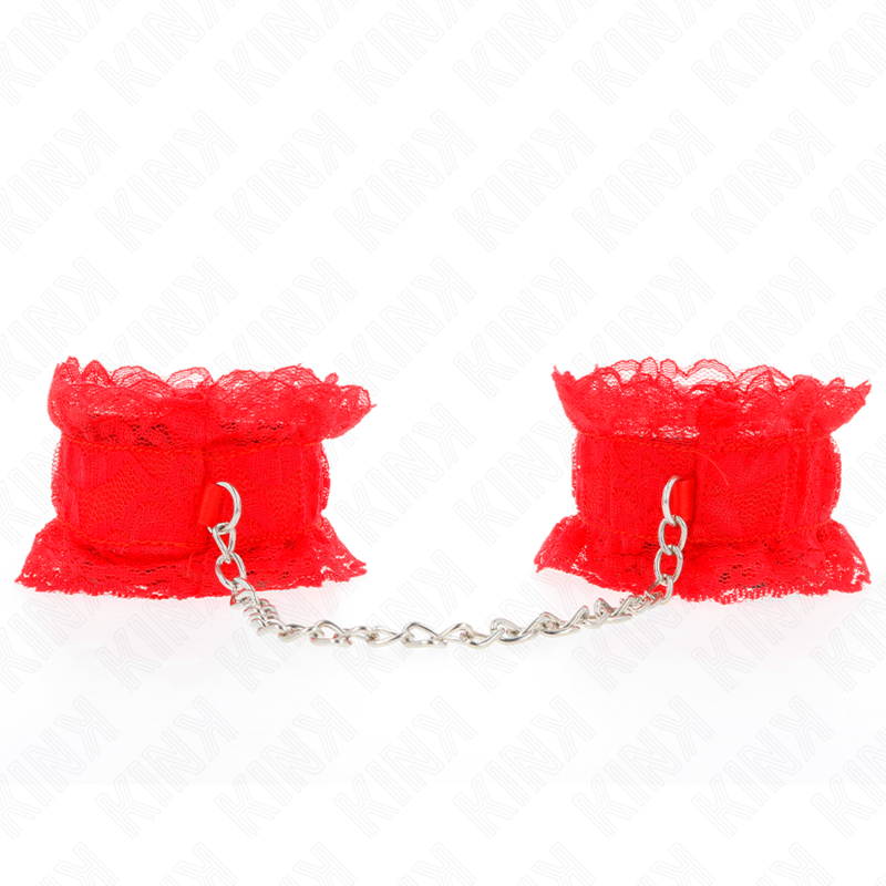 Alternative view of KINK - LACE ELASTIC WRIST RESTRAINTS RED