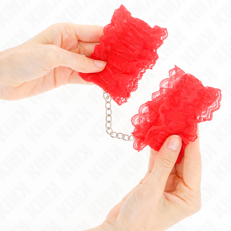 KINK - LACE ELASTIC WRIST RESTRAINTS RED - Bild 4