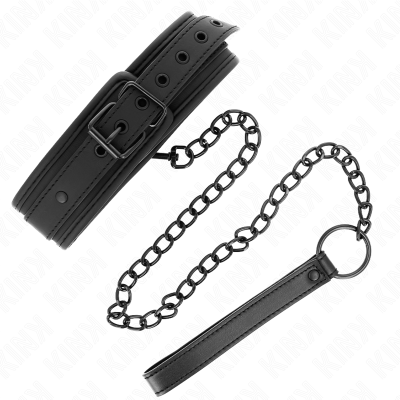 KINK - NEOPRENE BONDAGE COLLAR MODEL 1 WITH BELT 78 CM ADJUSTABLE 37.5 X 49.5 CM - Bild 5