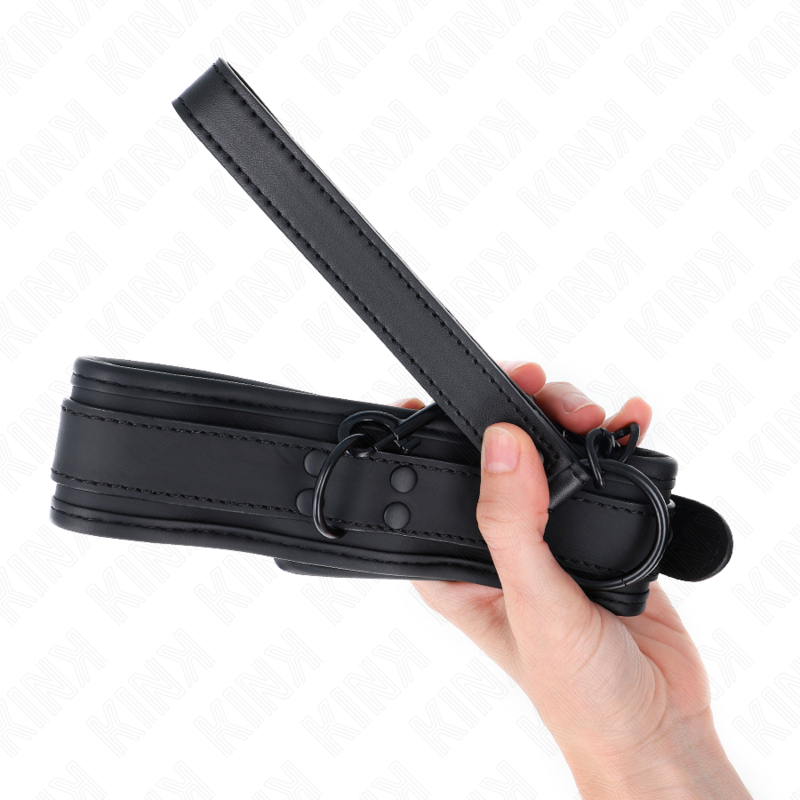 KINK - NEOPRENE BONDAGE COLLAR MODEL 1 WITH BELT 78 CM ADJUSTABLE 37.5 X 49.5 CM - Bild 4