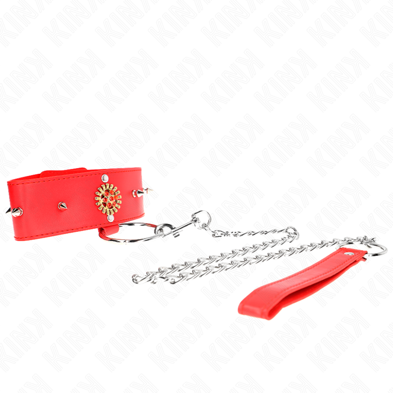 KINK - RED DIAMOND NECKLACE WITH BELT 65 CM AJDUSTABLE 35-51 CM X 7 CM - Bild 3