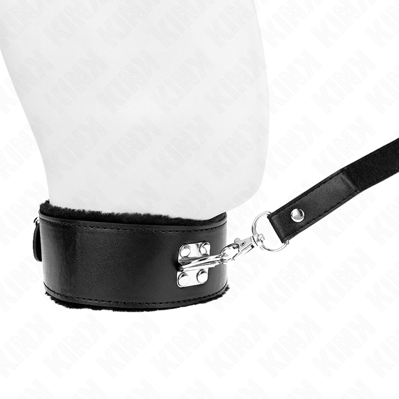 KINK - NECKLACE WITH LEASH 116 CM WITH SILVER STUDS MODEL 4 BLACK ADJUSTABLE 40-48 CM X 6 CM - Bild 5