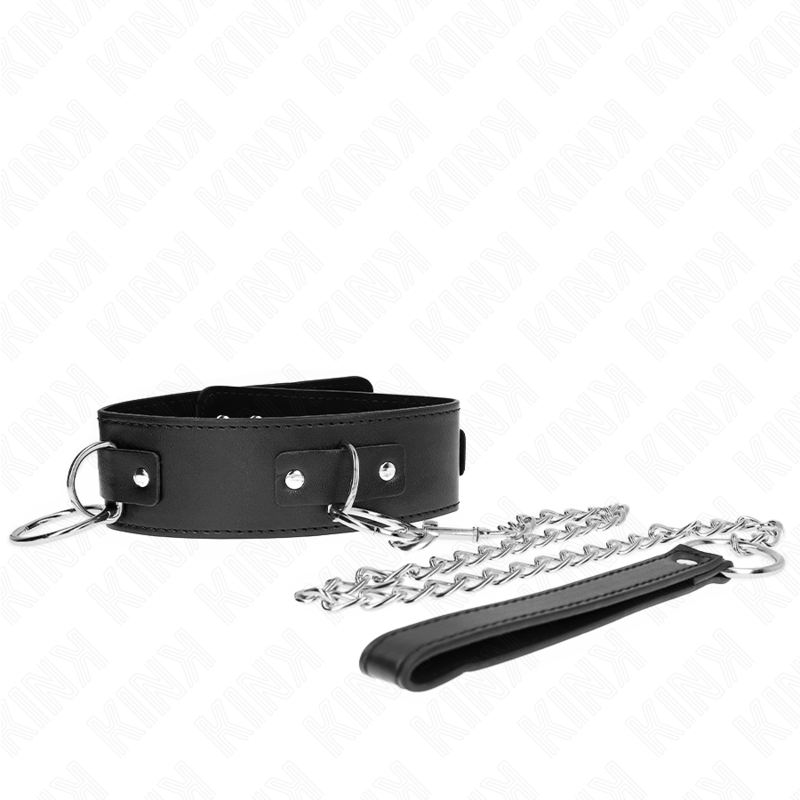 Alternative view of KINK - NECKLACE WITH LEASH 65 CM 3 RING MODEL 2 ADJUSTABLE 36-43 CM X 5 CM