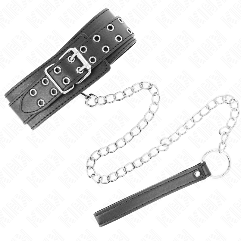 Alternative view of KINK - NECKLACE WITH STRAP 65 CM SILVER BUCKLES ADJUSTABLE 33-46 CM X 5.5 CM