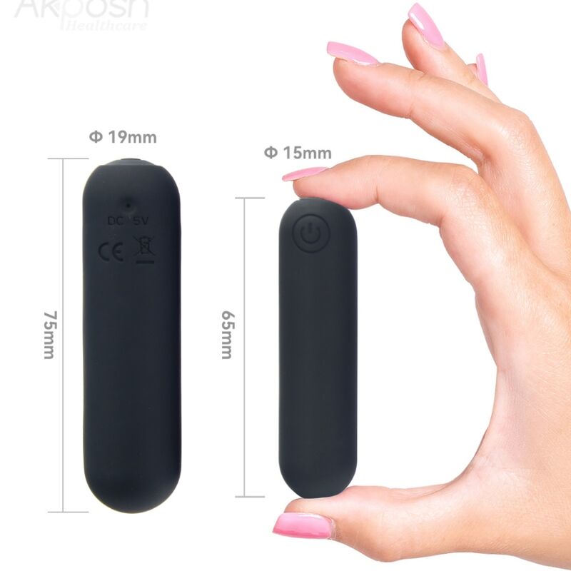 ARMONY -SPLASH HEHE VIBRATOR BULLET SILICONE 10 VIBRATIONS 65 X 15 CM BLACK - Bild 3