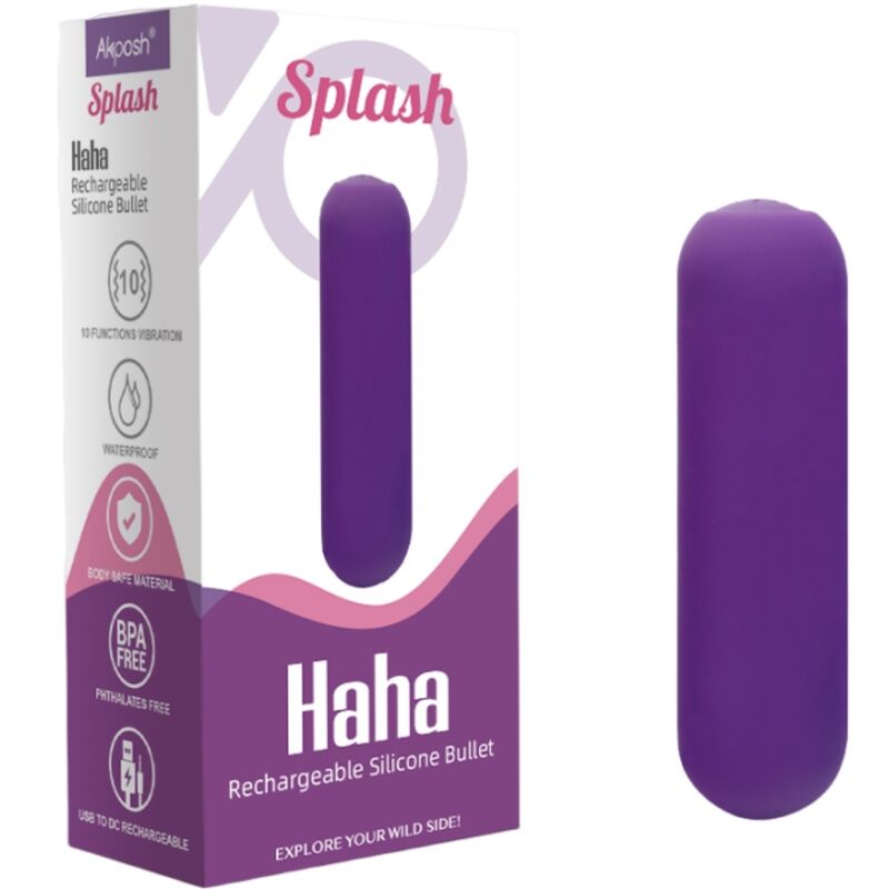 ARMONY - SPLASH HAHA VIBRATOR BULLET SILICONE 10 VIBRATIONS 75 X 19 CM PURPLE - Bild 3