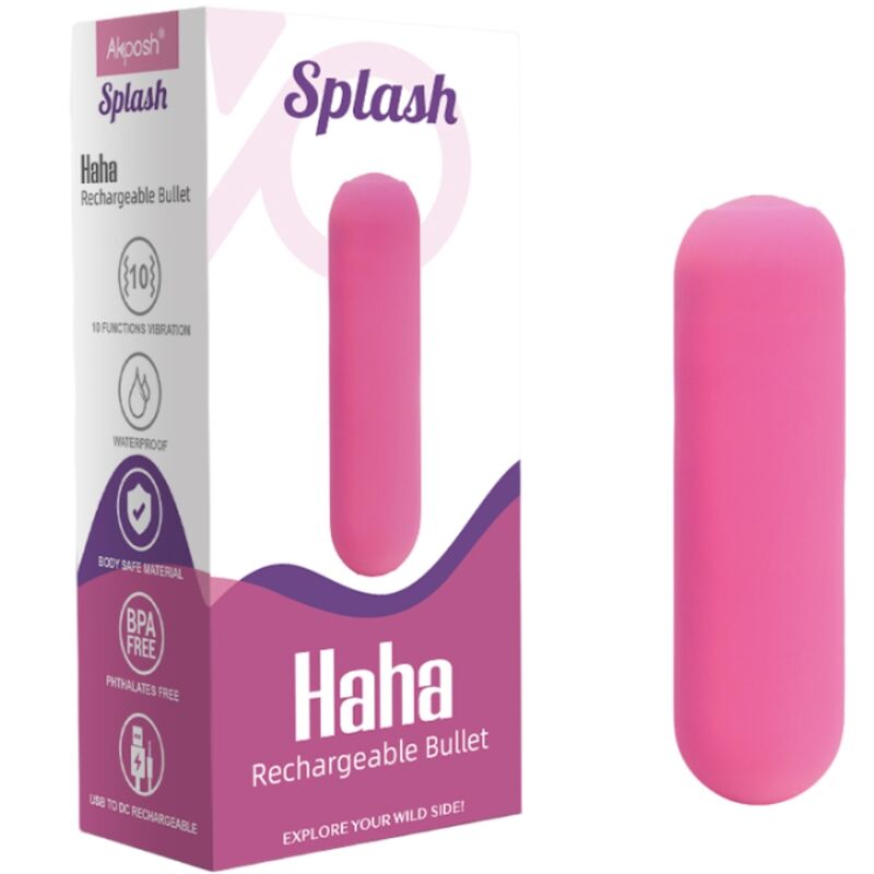 ARMONY - SPLASH HAHA VIBRATOR BULLET SILICONE 10 VIBRATIONS 75 X 19 CM PINK - Bild 3
