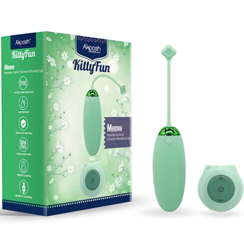 ARMONY - KITTY FUN EGG VIBRATOR REMOTE CONTROL 10 VIBRATIONS GREEN - Bild 5