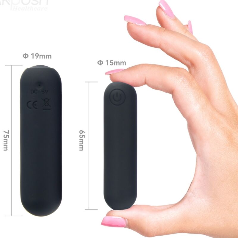 ARMONY - SPLASH HAHA VIBRATOR BULLET SILICONE 10 VIBRATIONS 75 X 19 CM BLACK - Bild 4